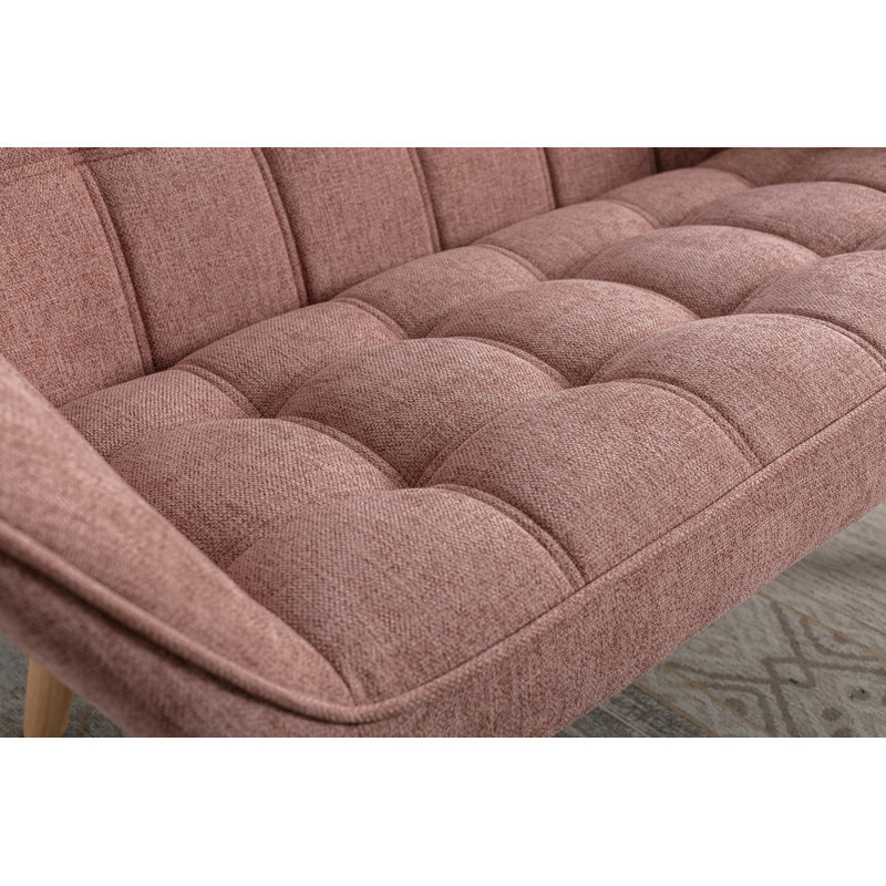 Canapé à accoudoirs carrés 48,75 po Lisander, Rose 100 % polyester