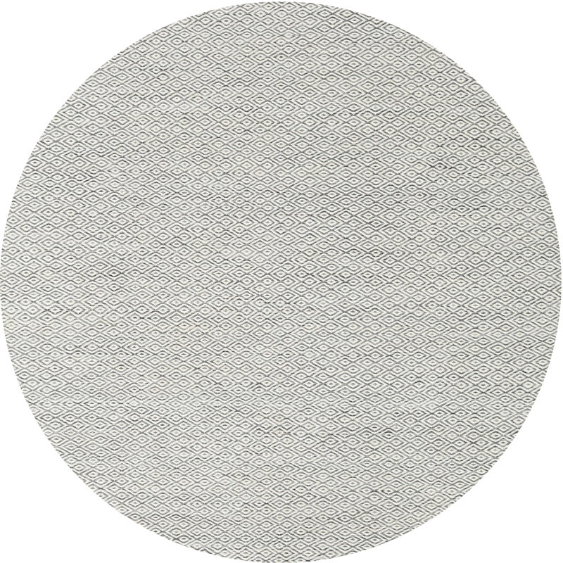 Tapis contemporain gris, Rond 8 pi