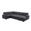 Aine 118" Wide Fabric Sectional Sleeper Sofa (Pull-Out Bed) With Storage Chaise-12520871