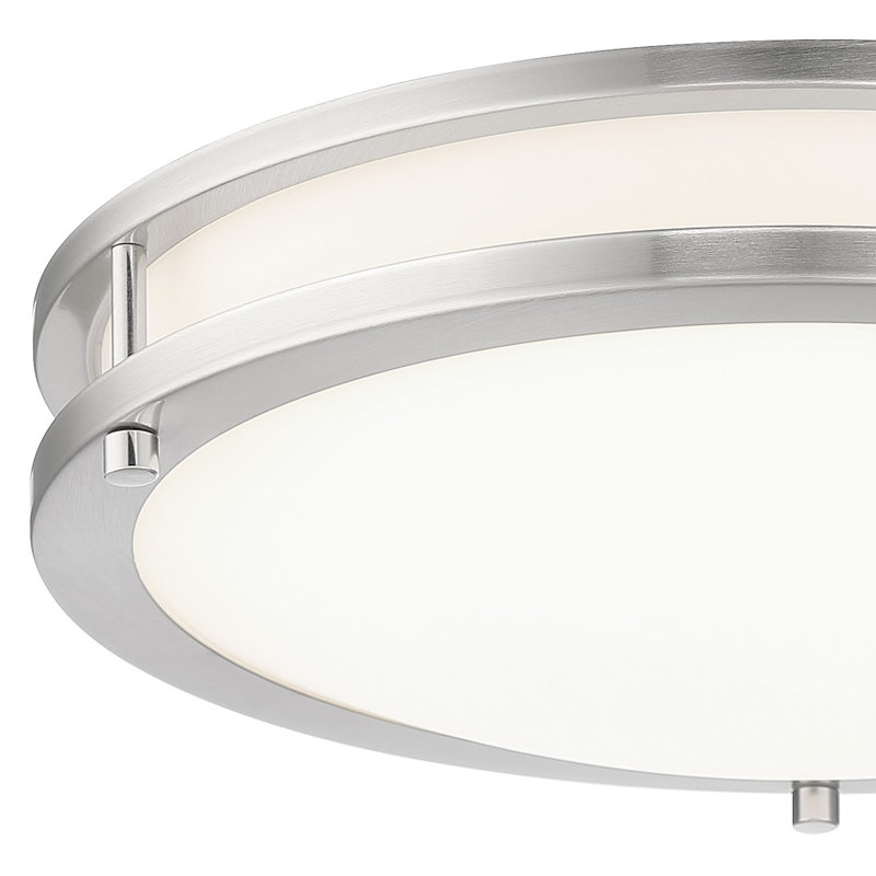 Plafonnier encastré 1 lumière DEL Aston, H 3,75 po x l 15,75 po x P 15,75 po, Nickel brossé