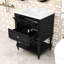 Meuble-lavabo autoportant rétro avec lavabo en céramique ultrabrillant, grand rangement et tablette ouverte-465306619