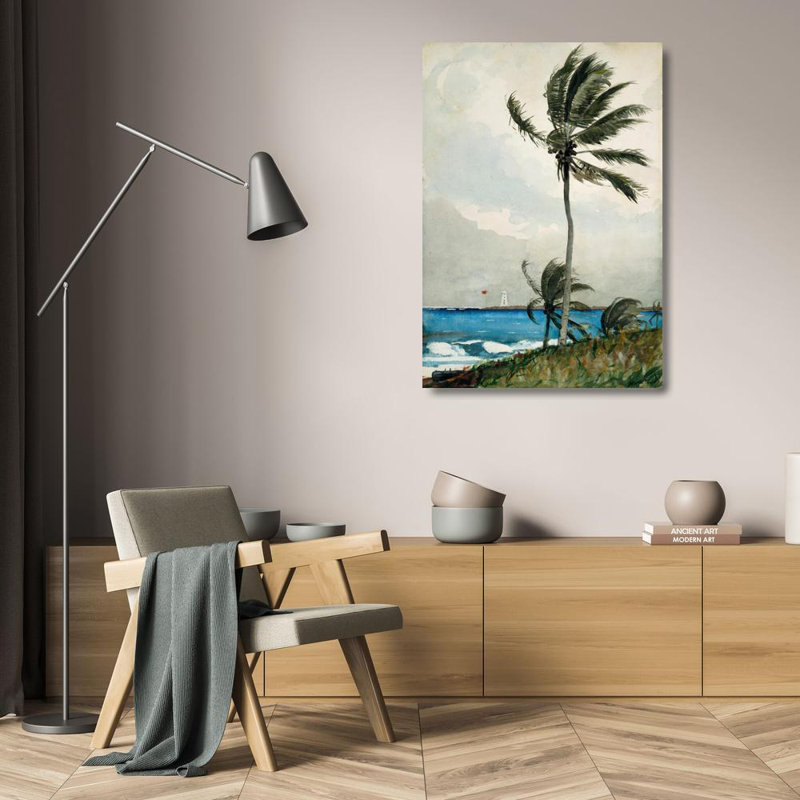 "Palmier, Nassau" par Winslow Homer - Art mural sur toile tendue avec châssis, H 24 po x l 17 po