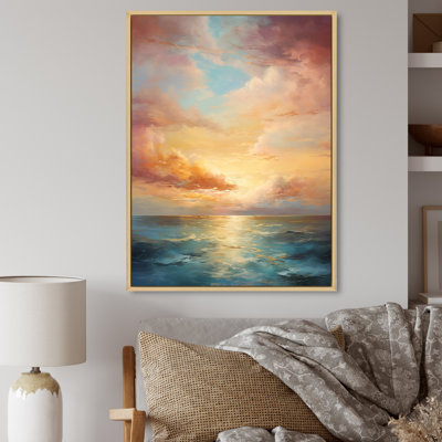 Alyzza Ocean Sunset Celestial Symphony - Sunset Framed Prints