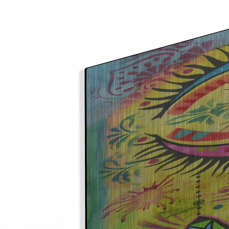 Bungalow rose «Cosmic Balance 2» par Dean Russo, art mural en métal, H 36 po x l 24 po