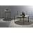 Aditya Contemporary 24"Dia Round End Table in Mirrored and Antique Brass