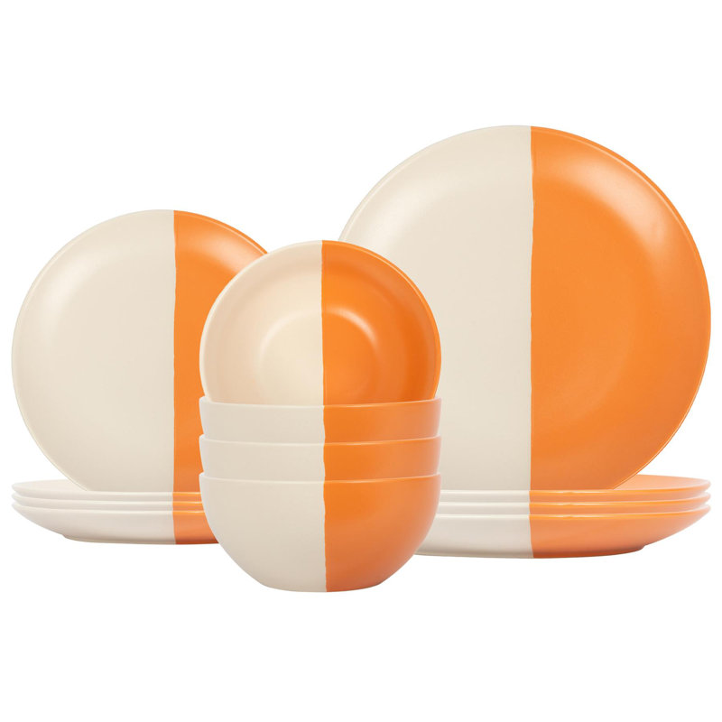 Dinnerware - Service for 4, Burnt Orange