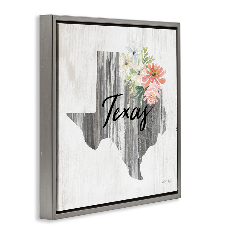 Art mural sur toile Shabby Elegance Texas Floater encadré par Cindy Jacobs, Cadre flottant gris lustré, H 25 po x l 25 po