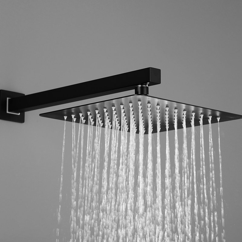 10 Inch Shower Head For Bathroom - Luxury Rain Mixer Wall Mounted Matte Black Brass Cast Unobstructed Water Discharge Crafted Clean