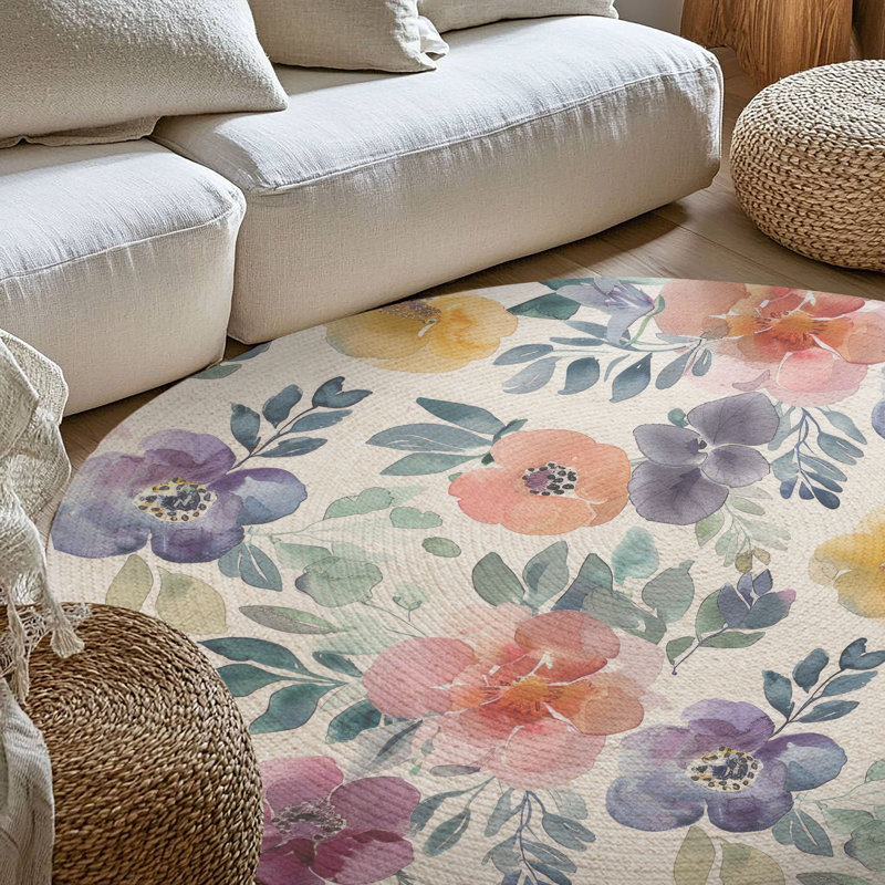 Tapis tressé Garden Waves, Rond 5 pi