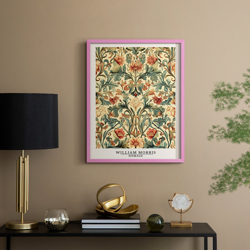 Reproduction encadrée de bois massif de la série CMVII de la série WALMRIS, H 11 po x l 9 po, Rose
