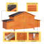 L 70 po x l 28 po x H 32 po - Poulailler - rouge brique - bois - 1 pièce - imperméable, ventilé-130633041