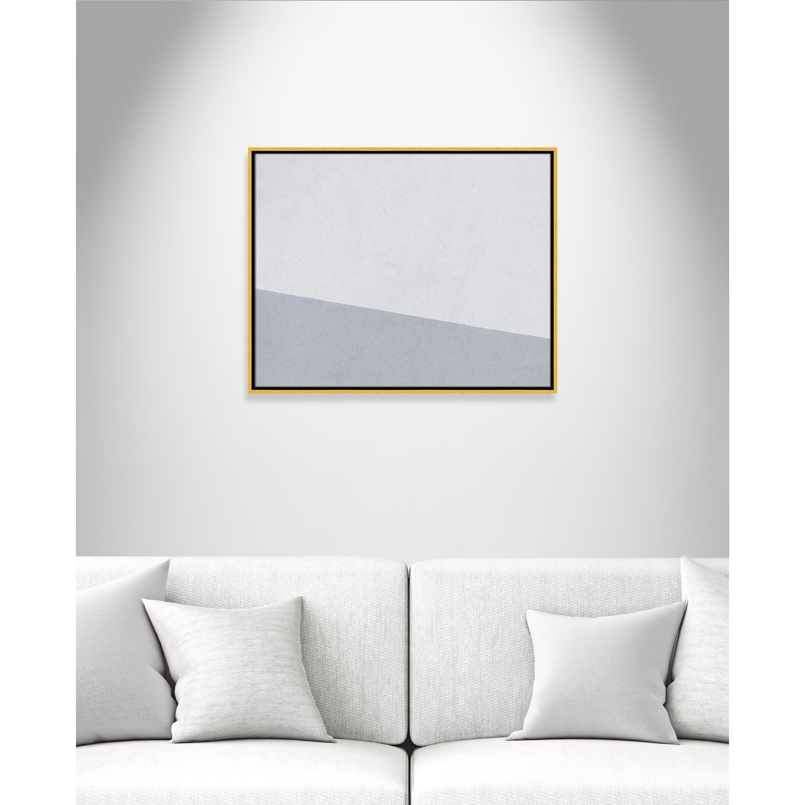Dominic "Abstract Blues" Print, 23.5" H x 29.5" W x 2" D, Gold Framed Canvas