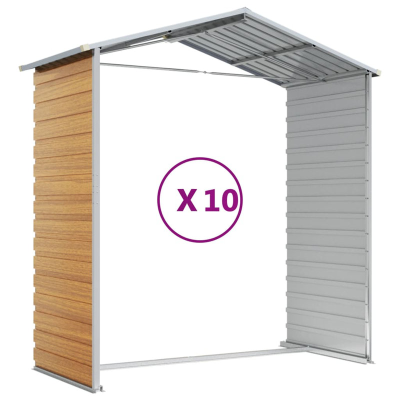 Buckhanon Garden Shed 191x895x198 cm Galvanised Steel, Light Brown