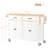 54.34" Rolling Mobile Kitchen Island with Solid Wood Top and Locking Wheels, Storage Cabinet and Drop Leaf Top, Spice Rack, Towel Rack for Kitchen-1000425342