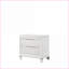 Table de chevet moderne blanc perle Tarian avec 2 tiroirs et pieds en acrylique