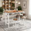 Ensemble de table de bar 5 pièces, ensemble de 4 tables de bar et chaises de cuisine, table de comptoir moderne en métal avec tabourets pour la salle à manger, la table de petit-déjeuner du salon