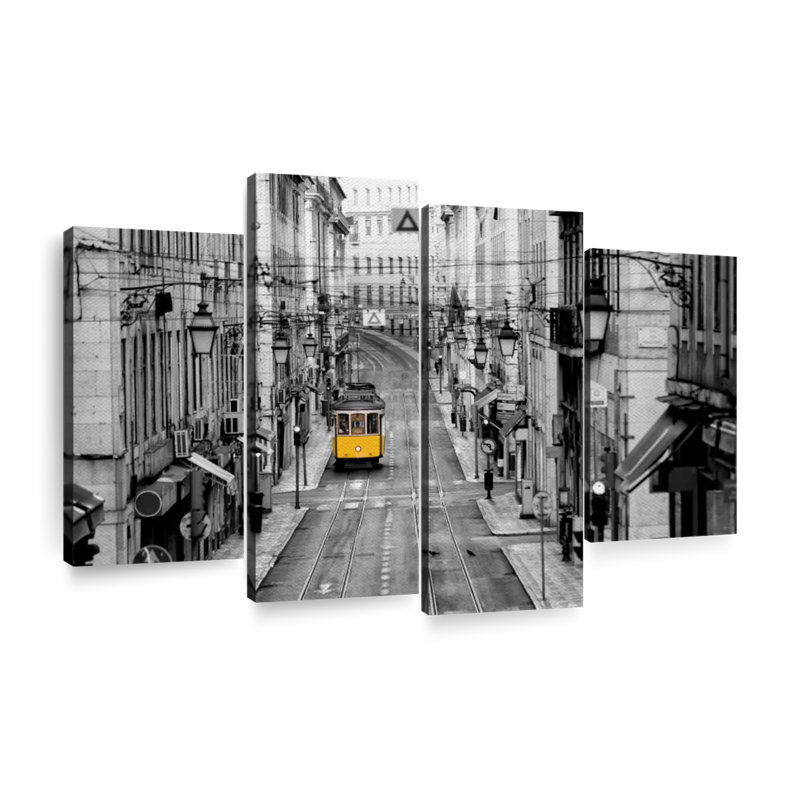 Reproduction d'art sur toile jaune, H 43 po x l 27 po x P 1,25 po