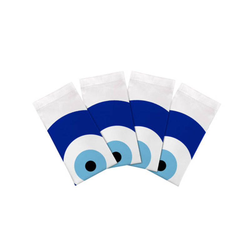 Serviettes de table en satin de coton Evil Eye