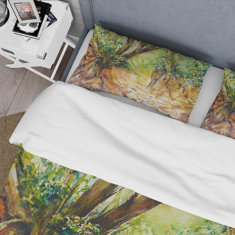 Little Forest Road - Ensemble de housse de couette traditionnel - Microfibre de polyester