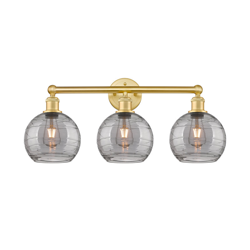 Essex 3 - Light Dimmable Vanity Light, Satin Gold, Light Smoke