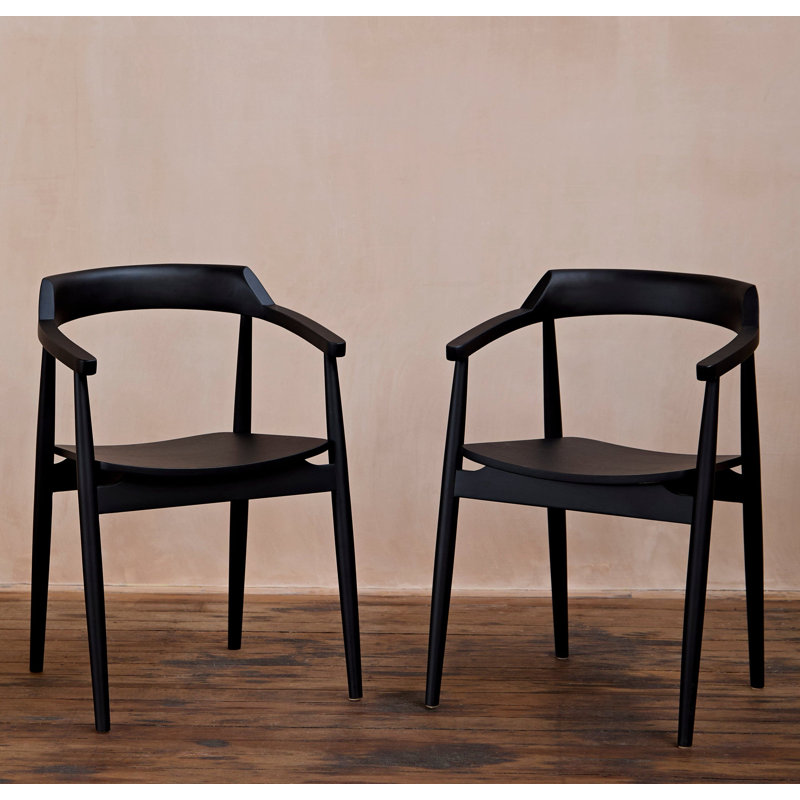 Mid-Century Modern Shell Dining Chairs, Black