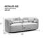 Canapé blanc rembourré 3 places blanc pour le bureau à la maison, avec un design minimaliste, des coussins confortables et une peau - Matériau dans un appartement, concept, assis, facile à assembler-133408207