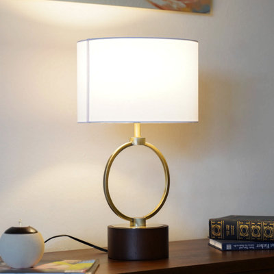 Bedroom Table Lamp Nordic Home Creative Romantic Warm Metal Study Room Desk Bedside Lamp, Grid Metal Circular Table Lamp 110V
