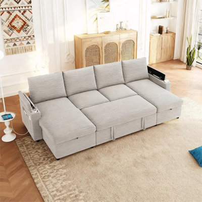 Canapé moderne rembourré avec chaises longues avec rangement