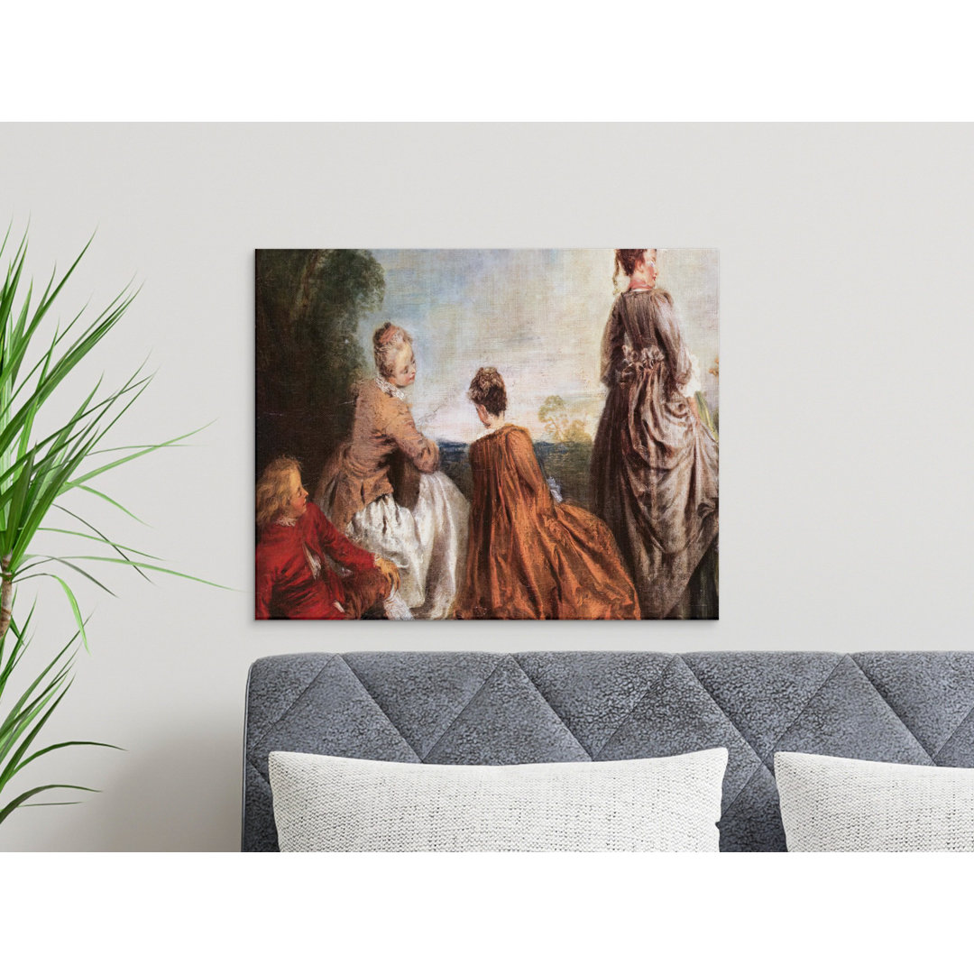 18th Century Women Canvas Wall Art, Gallery Wrapped, Ready to Hang Canvas Print, Archival Quality, Conversation Art, Historical Art Decor