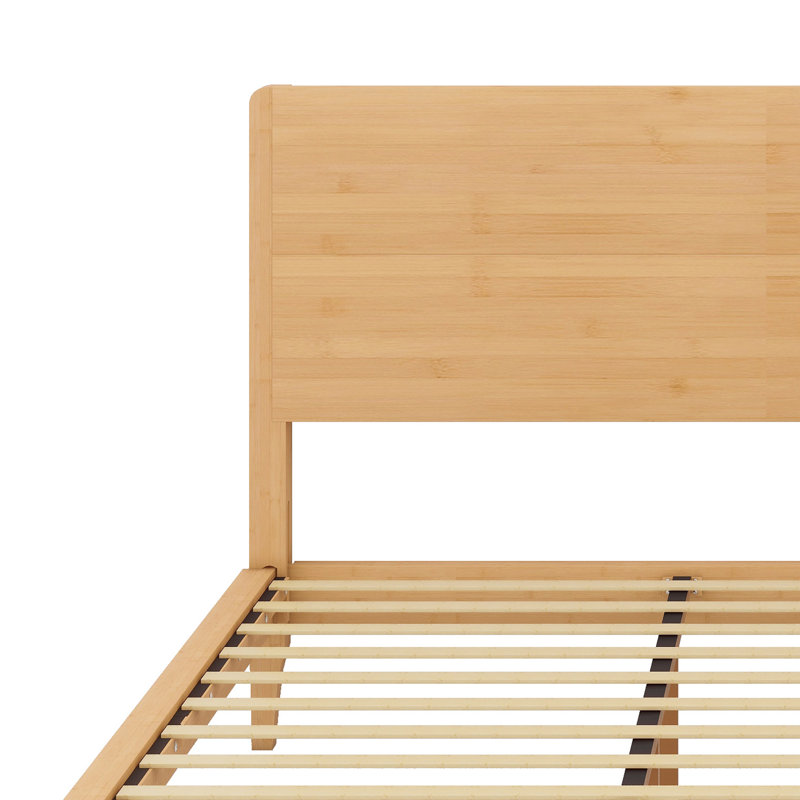 Lit plateforme en bois de bambou, Naturel