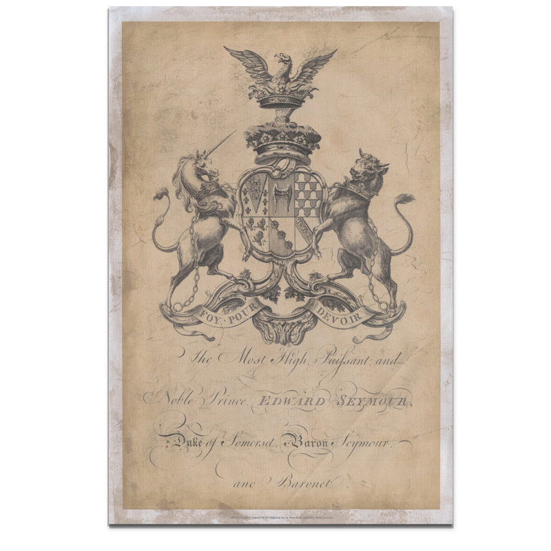 «Peerage of England II», art textuel, H 12 po x l 8 po x P 1,5 po, Toile tendue