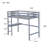 Ayce Twin High Loft Bed with Desk & Guardrail, Rubber Wood