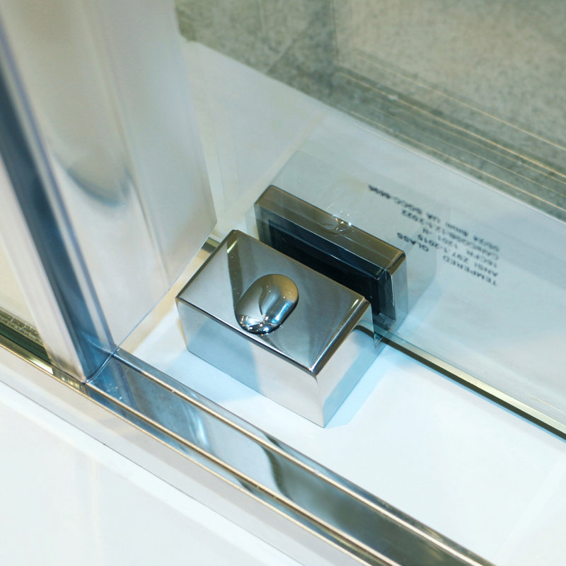 Porte de douche coulissante simple demi-cadre l 56 à 60 po x H 75 po, acier inoxydable 304 en chrome, verre trempé clair de 5/16 po (8 mm) de style GSCC