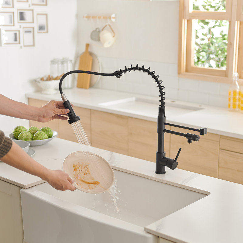 FLG Pull Down Kitchen Faucet, Black