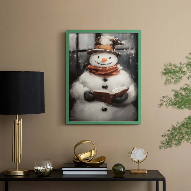 Art des Fêtes de Noël - série 2-CXL, reproduction encadrée - bois massif, H 21 po x l 17 po, Vert