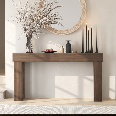 63" Hollow Leg Console Table | Modern Entryway Sofa Table for Living Room, Hallway & Foyer