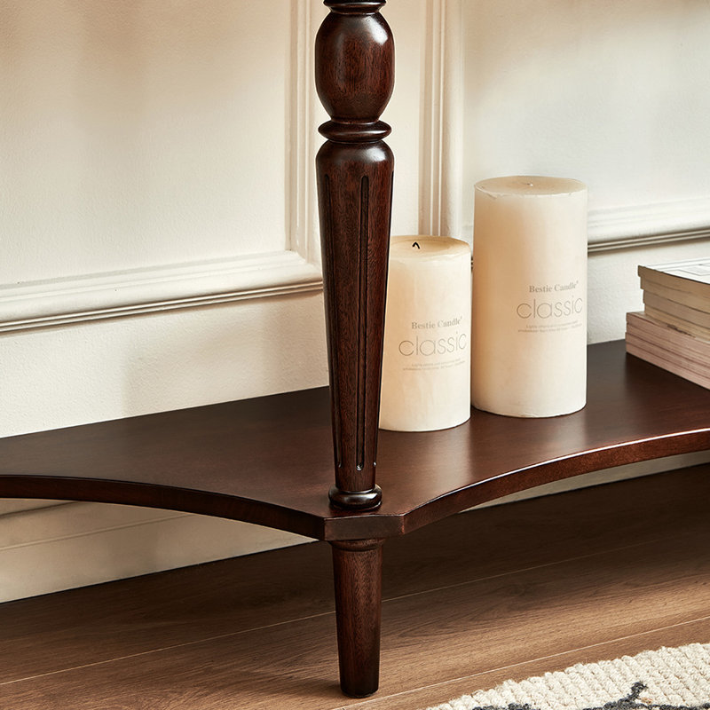American style retro simple console table, 33.5" H x 35.4" W x 15.7" D, Brown