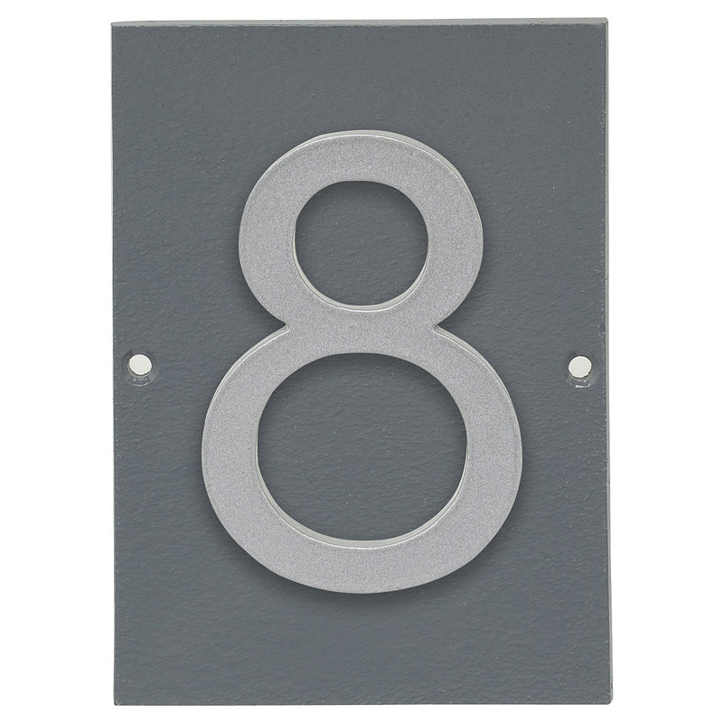 Plaque murale rectangulaire, Gris / argent, Oui