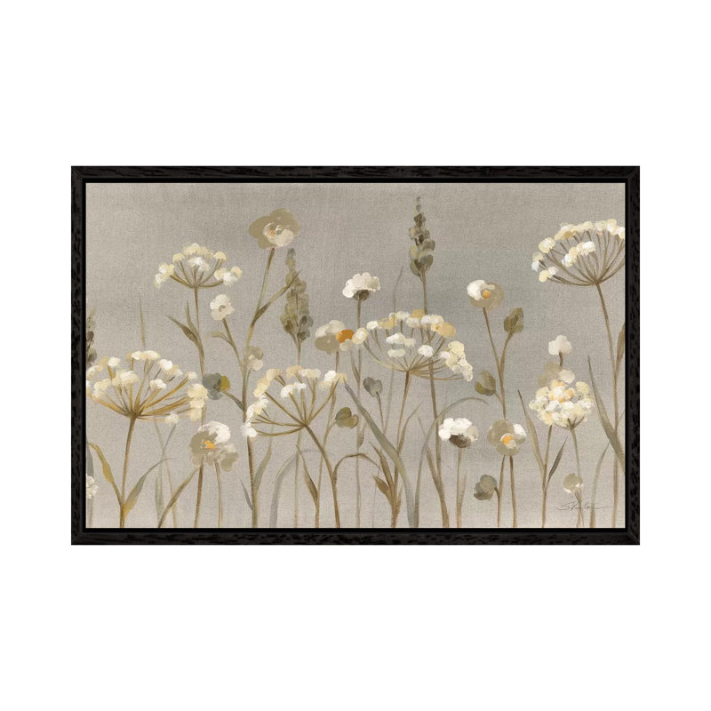 Delicate Garden Neutral by Silvia Vassileva - Gallery-Wrapped Canvas Giclée on Canvas, 66.04 cm H x 45.72 cm W, Black Framed