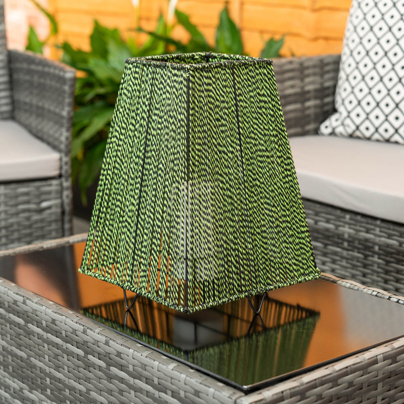 Green Rope Candle Battery Operated Outdoor Lantern 33.5cm Battery Powered Integrated LED Outdoor Lantern