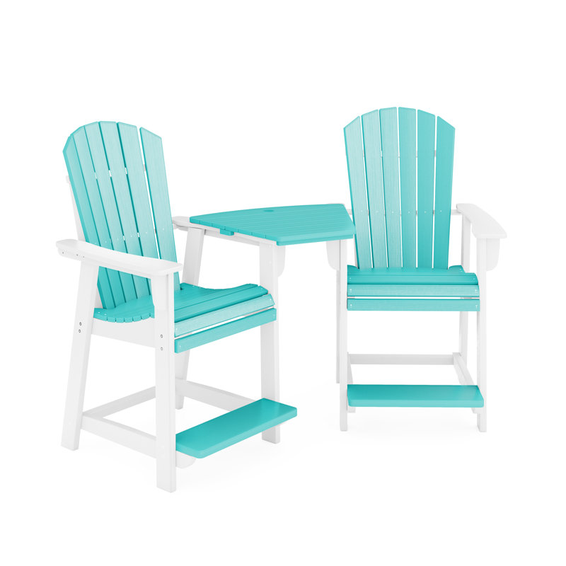 Banc d'extérieur Eberle Ocean View, Blanc Destin / bleu sarcelle Gulf Shores