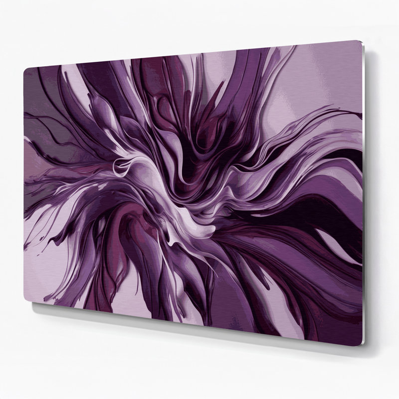 «Lyrical Abstraction 35», art mural en métal mauve, H 16 po x l 20 po