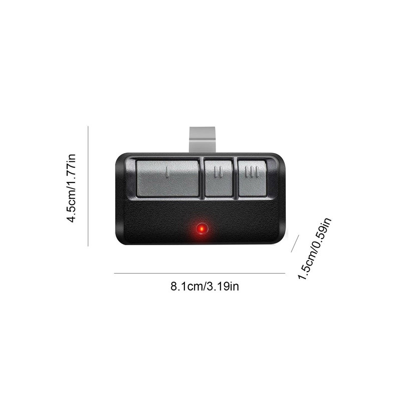 Black Replacement Garage Door Opener Remote, 1 Pack 3-Button Universal