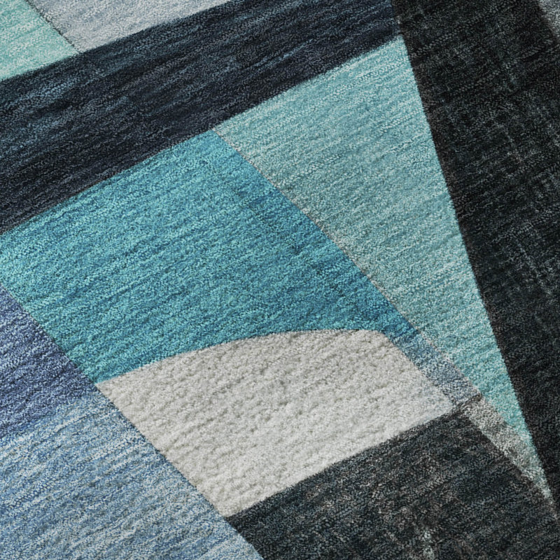 Tapis abstrait lavable à la machine de qualité supérieure AMF1757, Rectangle 10 pi x 14 pi