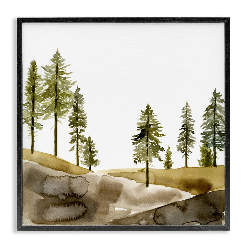 Pin, forêt, estampe numérique par Jacob Green, Giclée encadrée noir minuit, H 17 po x l 17 po