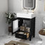 Meuble-lavabo de 20 pouces avec lavabo en céramique et grand espace de rangement pour les petits espaces | Idée de cadeau