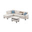 98 po de largeur faisant face à la gauche et méridienne avec. Lin en beige. Coussins modulaires en mousse. Accoudoirs arrondis. 71 po x 33 po. 172,98 lb beige coussiné - large, texturé,-2067319047