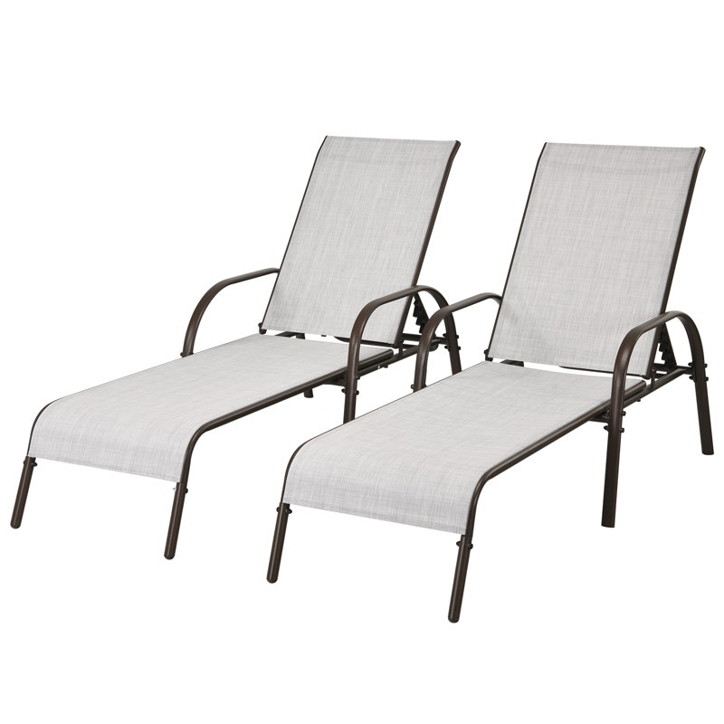 Jaylan Outdoor Chaise Lounge, Brown/Gray