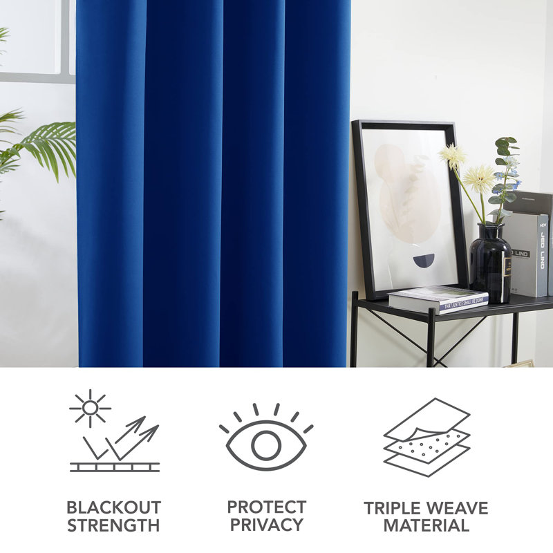 Blackout Curtain Pair, 53cm Width x 240cm Drop