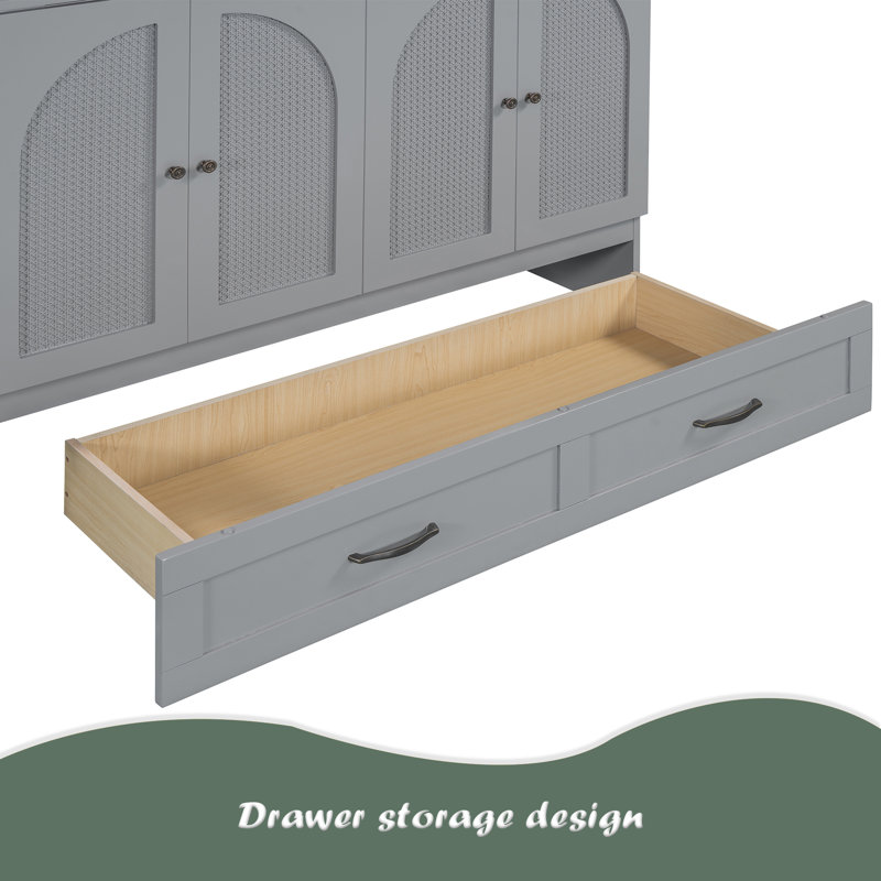 Lit escamotable avec grands tiroirs Murphy, Lit double , Gris
